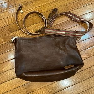 Meanwhile Back on the Farm large Tuscan Brown hobo with 40” guitar strap.